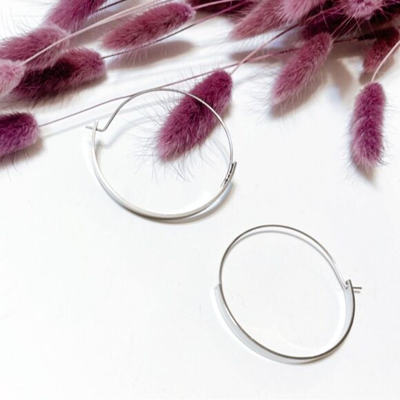 Minimalist hoop earrings #430 - Picture 4 of 6